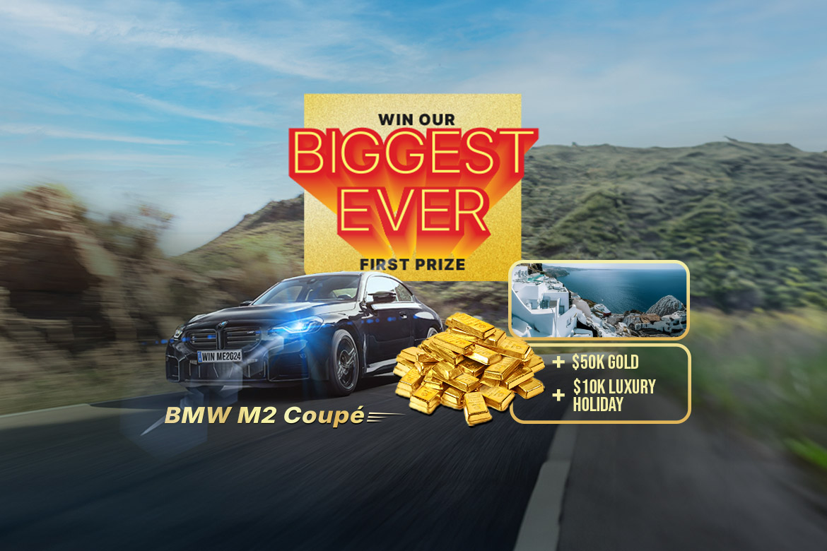 BMW M2 Coupe PLUS $10k Holiday Package + $50k Cashable Gold Bullion!